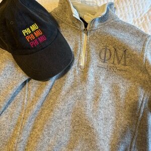 Phi Mu Quarter Zip and Hat